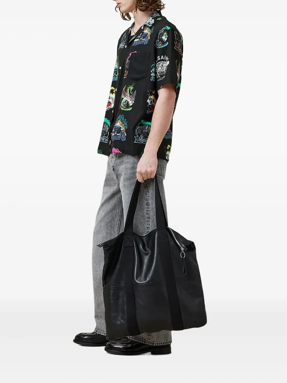 AllSaints Overhemd met grafische print - Zwart