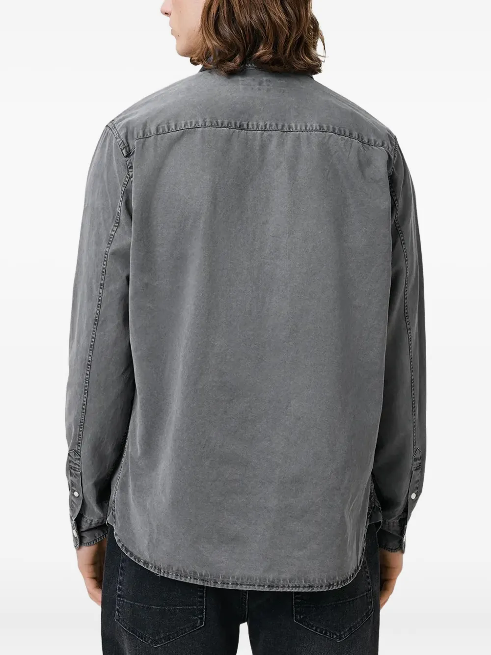 AllSaints Bodhi overhemd met geborduurd logo Grijs