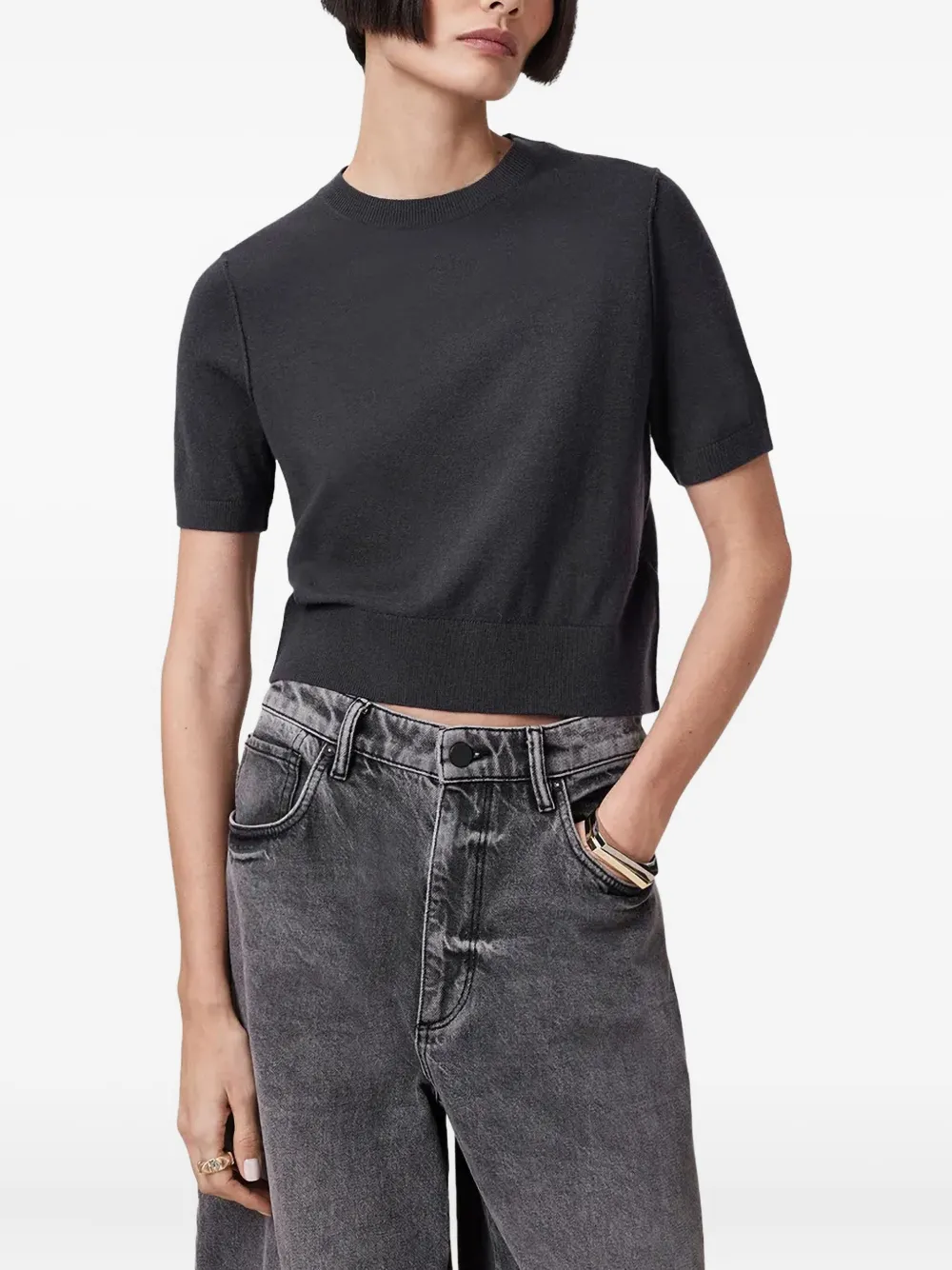 AllSaints short-sleeve crew-neck top | Black | Image 1