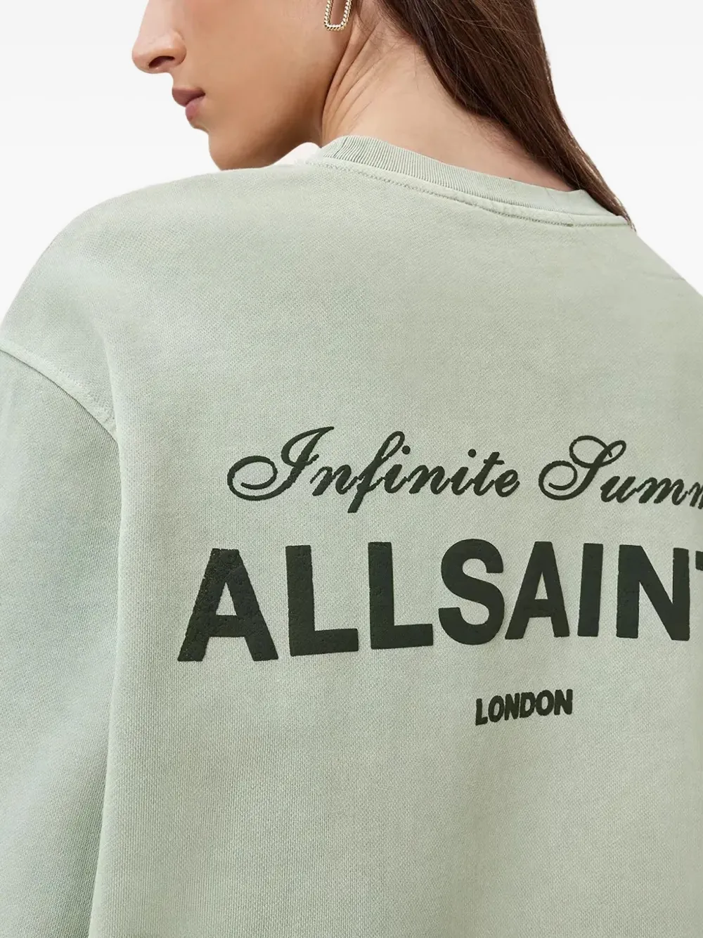 AllSaints Etta sweater met logoprint Groen