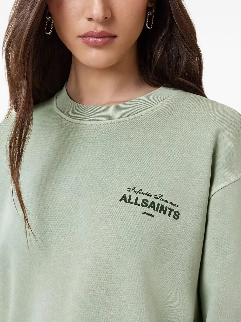 AllSaints Etta sweater met logoprint Groen
