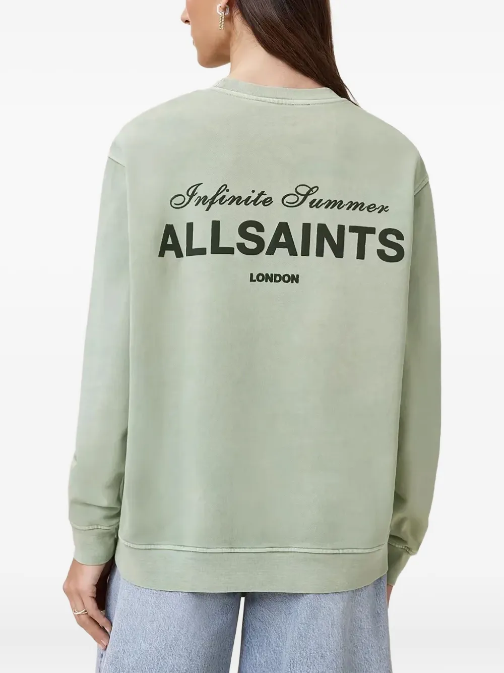 AllSaints Etta sweater met logoprint Groen