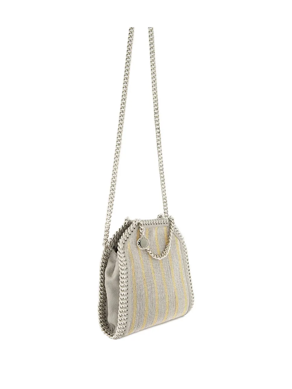 Stella McCartney Falabella gestreepte metallic tas Zilver
