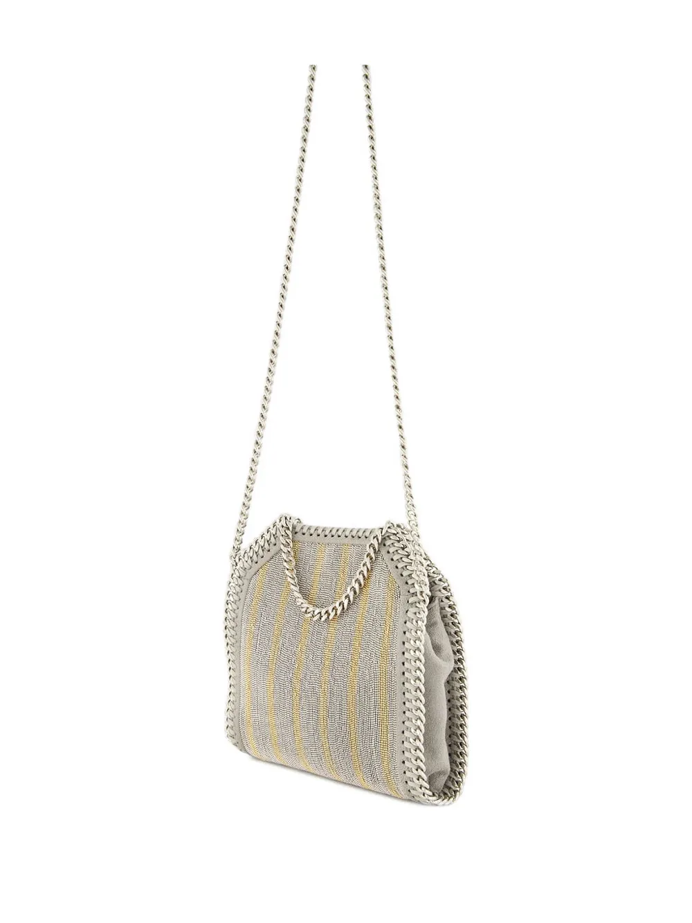 Stella McCartney Falabella gestreepte metallic tas Zilver