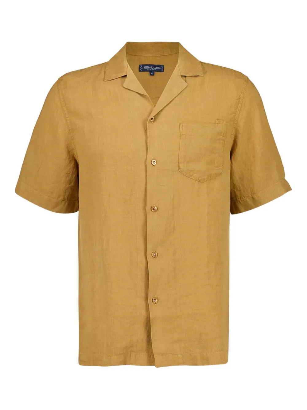 short-sleeves button-up linen shirt