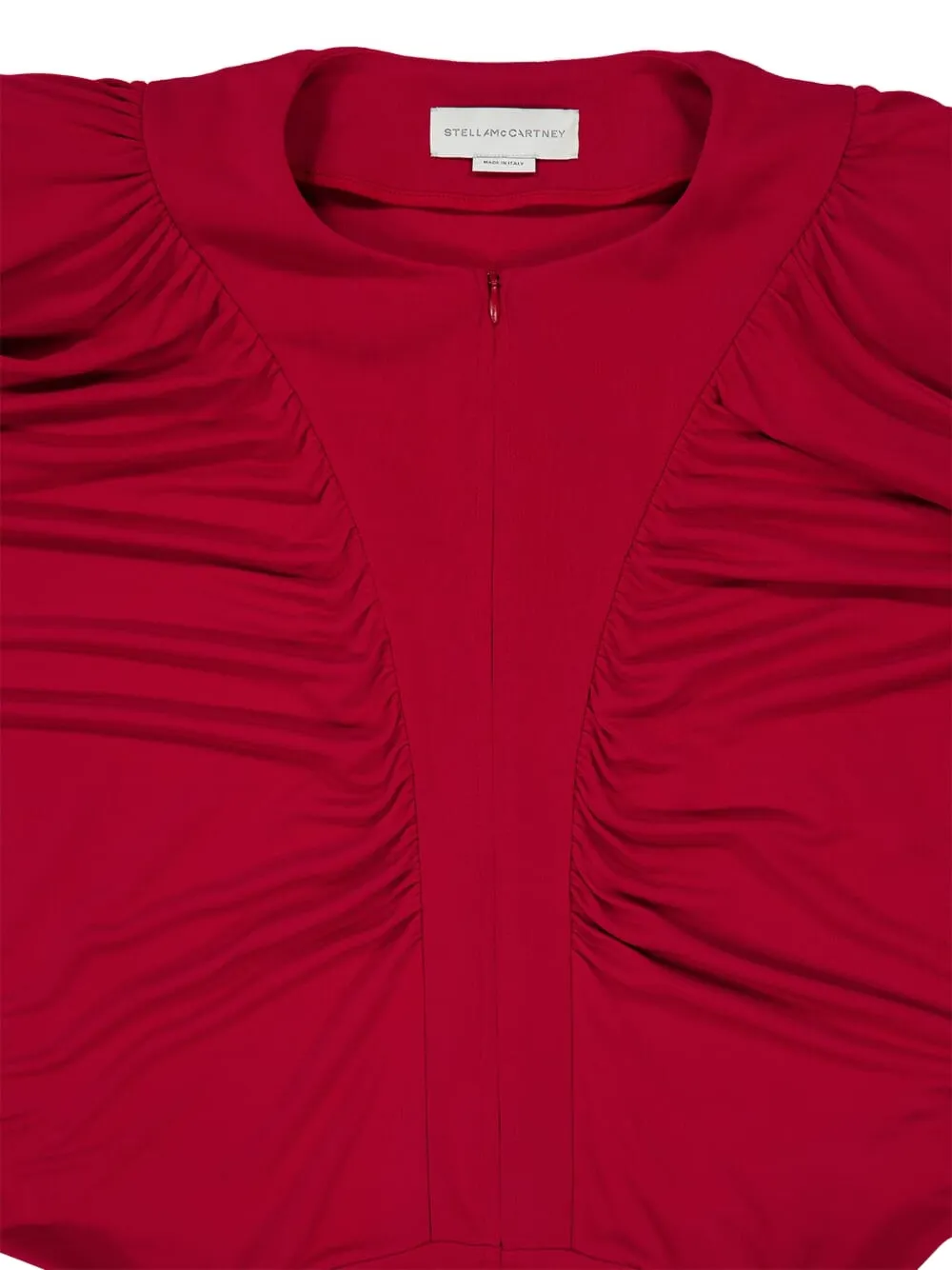 Stella McCartney Gedrapeerde avondjurk met lange mouwen Rood