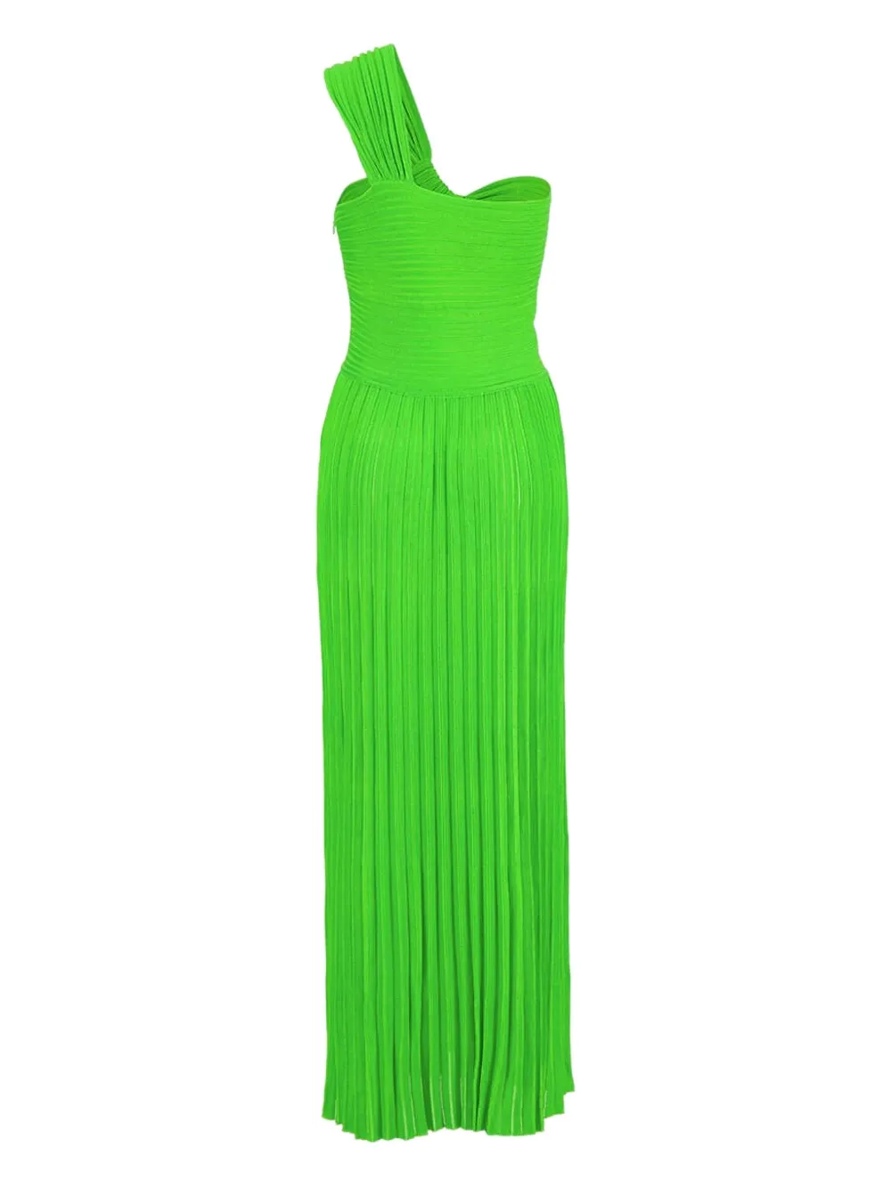 Gabriela Hearst one-shoulder pleated maxi dress - Groen