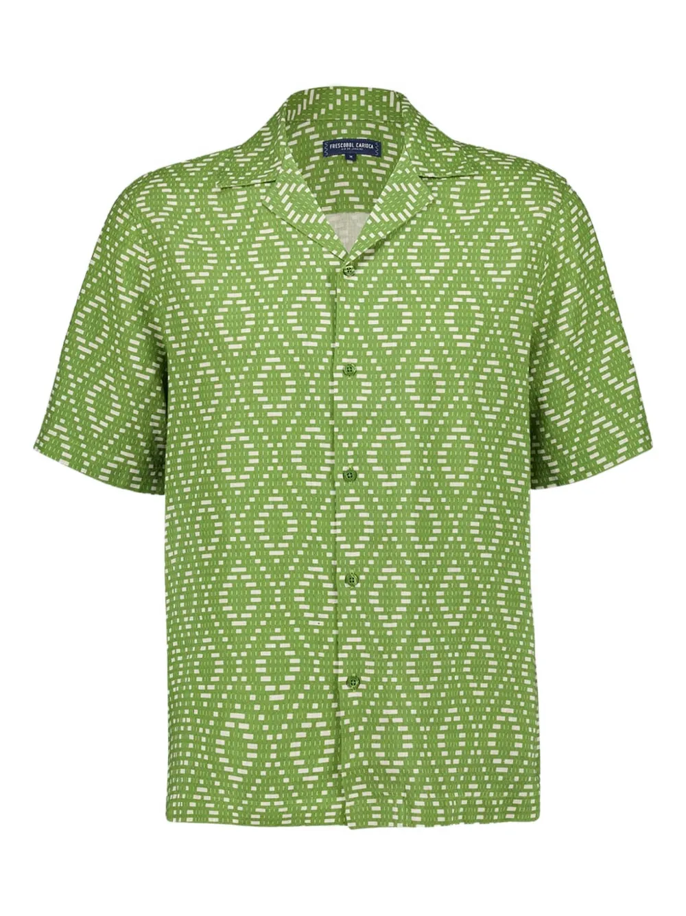 Roberto short-sleeve raffia-print shirt