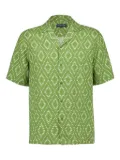 Frescobol Carioca Roberto short-sleeve raffia-print shirt - Green