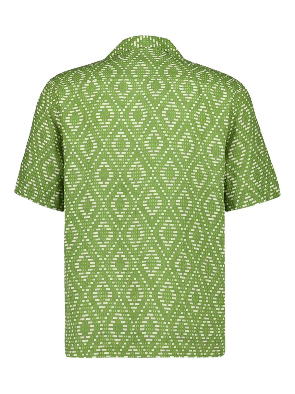 Frescobol Carioca Roberto short-sleeve raffia-print shirt - Groen