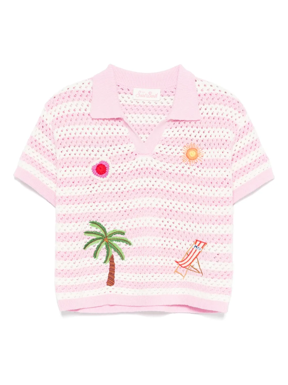 MC2 Saint Barth Kids Gestreept T-shirt Roze