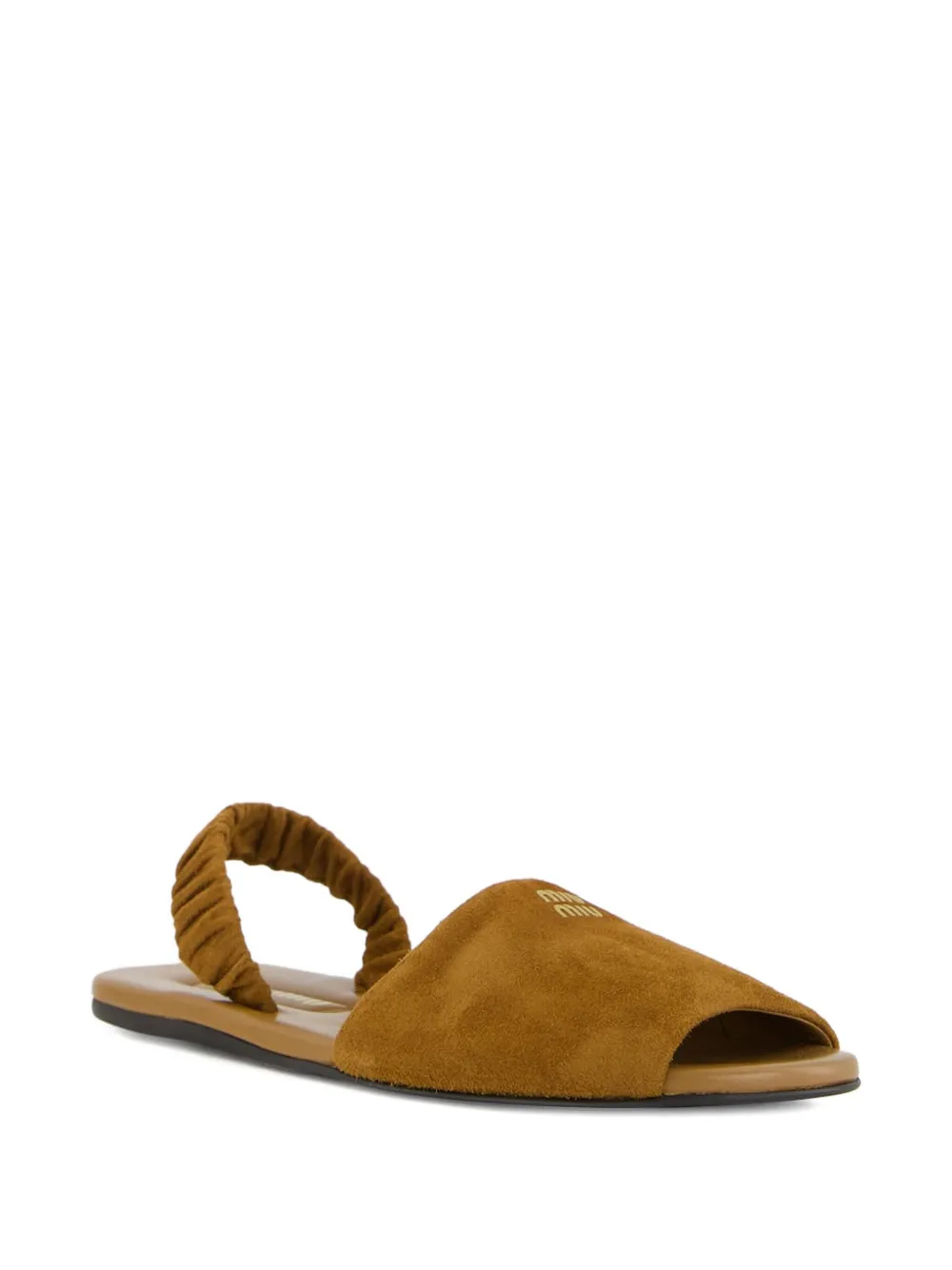 Miu Miu Ruches elastic-sling suede sandals | Flat Sandals | Image 2