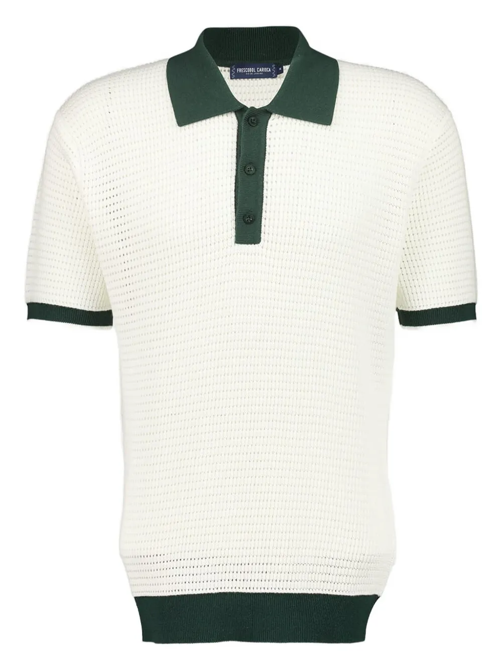 V-neck crochet polo shirt