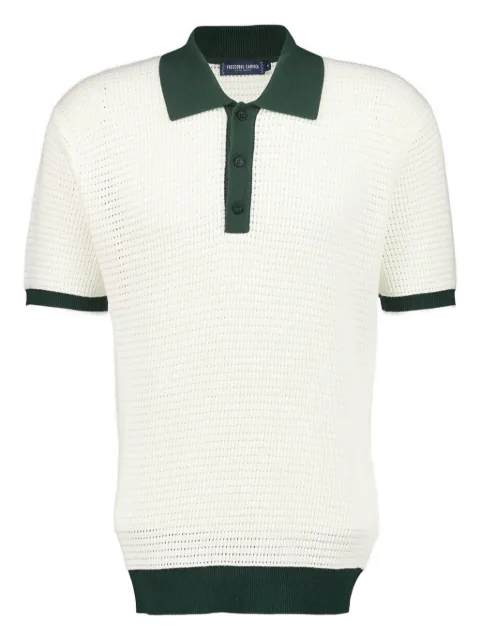 Frescobol Carioca V-neck crochet polo shirt