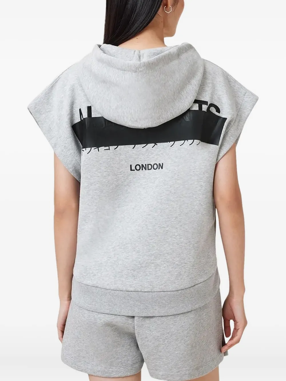 AllSaints Hoodie met korte mouwen Grijs