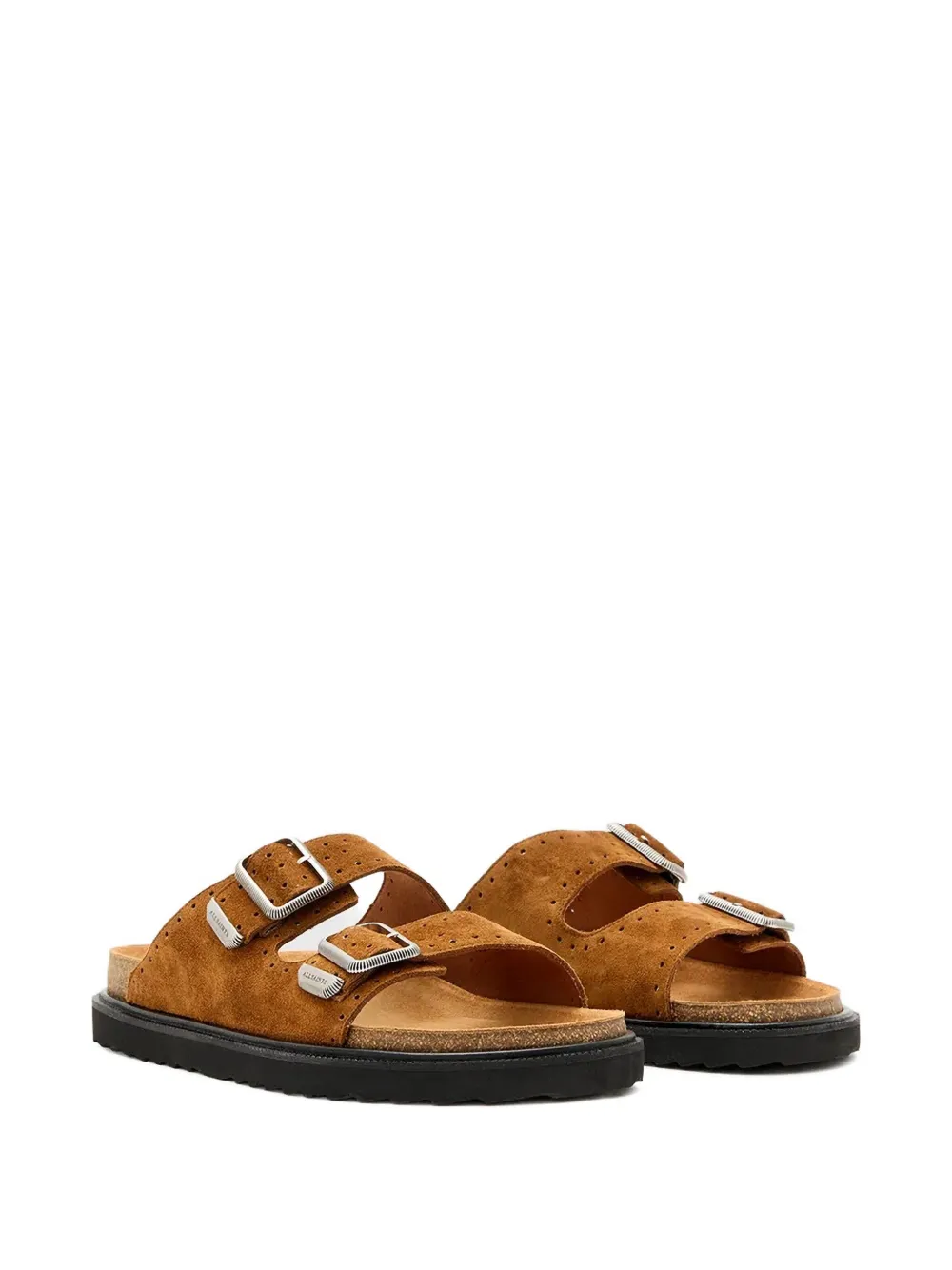 AllSaints Sandalen met dubbele gesp - Bruin