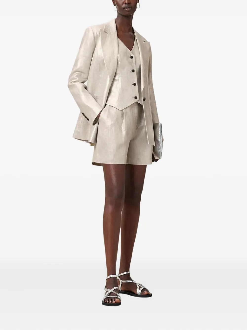 AllSaints Averie linen shorts | Tailored Shorts | Image 2