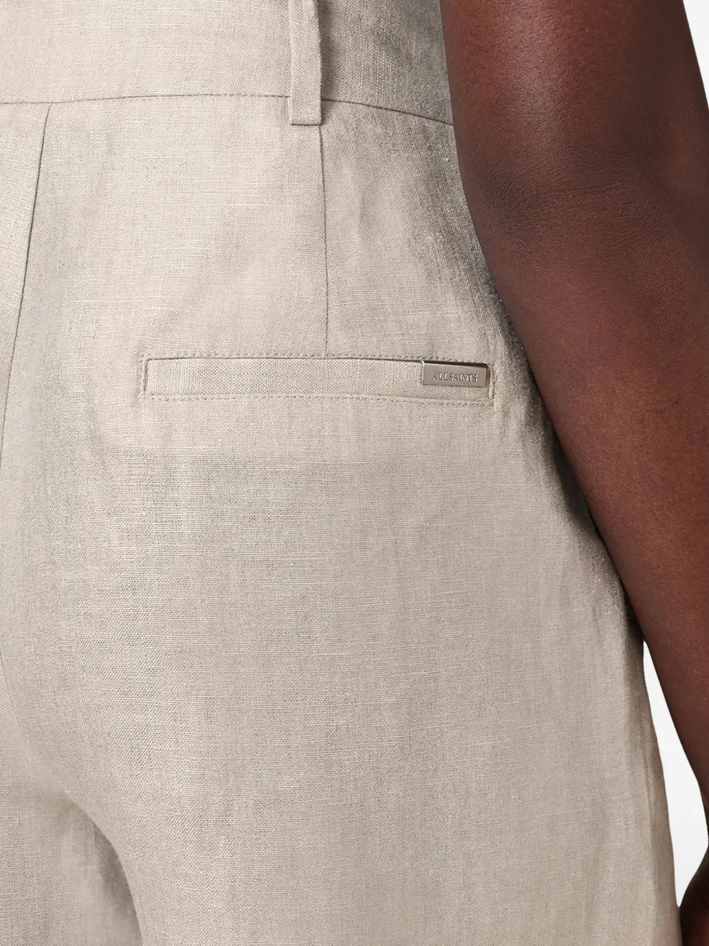 AllSaints Averie linnen shorts Zilver