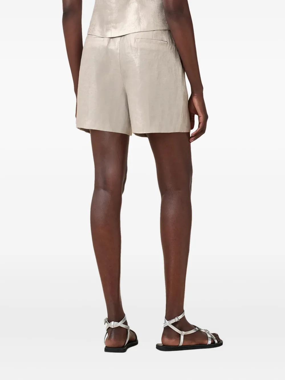 AllSaints Averie linnen shorts Zilver