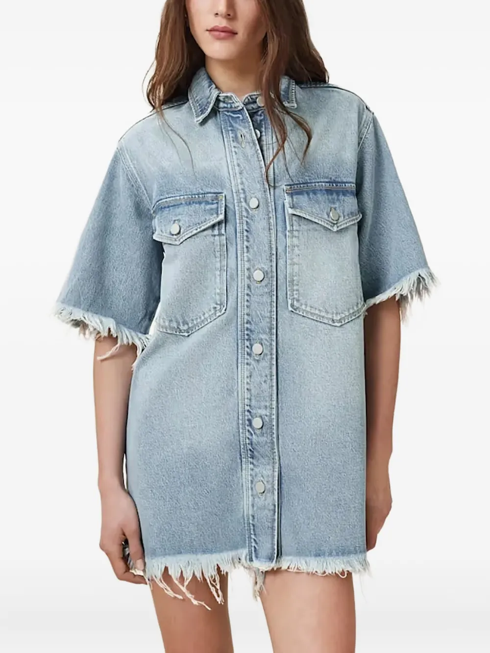 AllSaints Faye frayed mini denim dress - ブルー AllSaints Faye frayed mini denim dress - ブルー