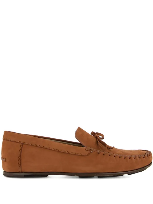 Manolo Blahnik Gargano Bow-detail Loafers in Brown