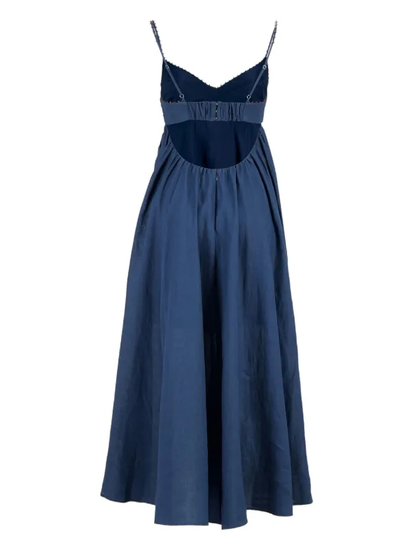 Zimmermann Organic Linen Maxi Dress - Blue