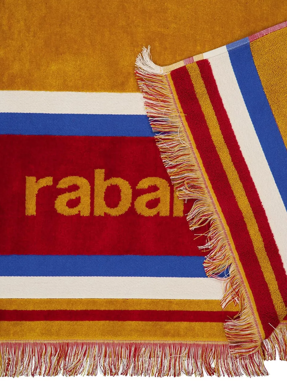 Rabanne Gestreepte katoenen sjaal Oranje