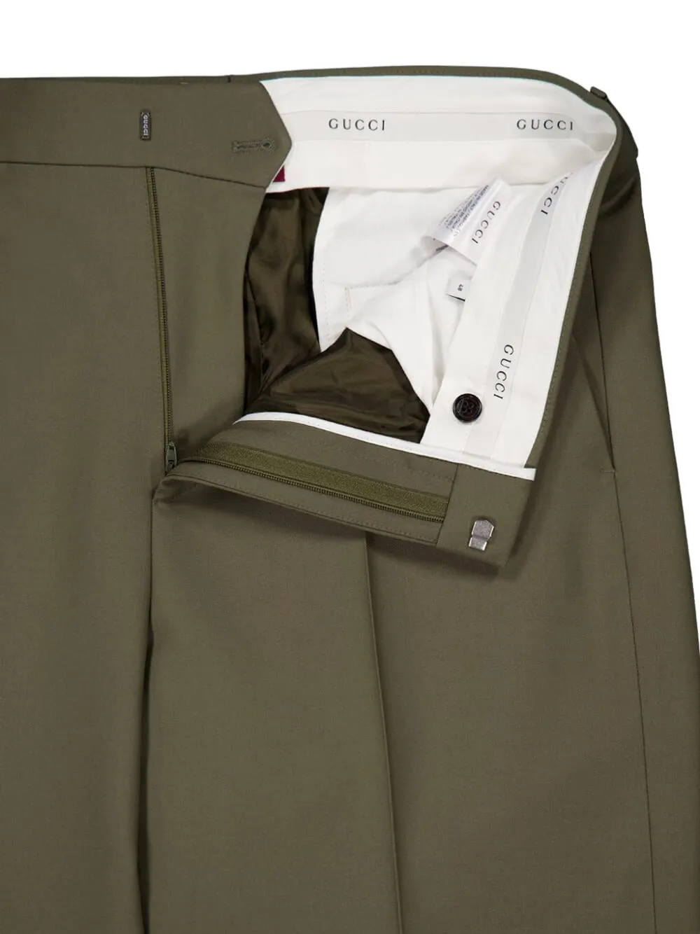 Gucci Gabardine wollen broek Groen
