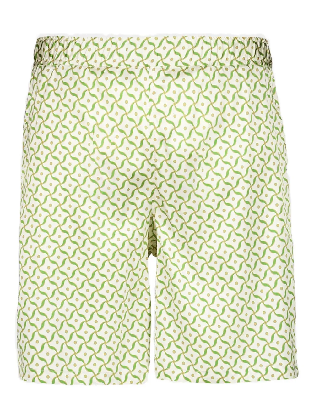 lotus print silk shorts