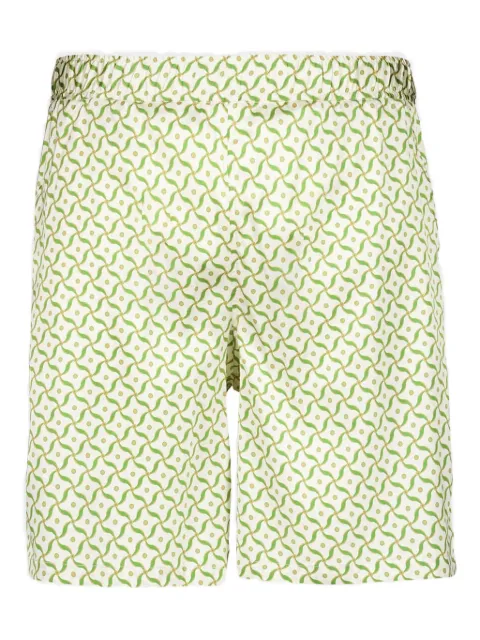 Frescobol Carioca lotus print silk shorts