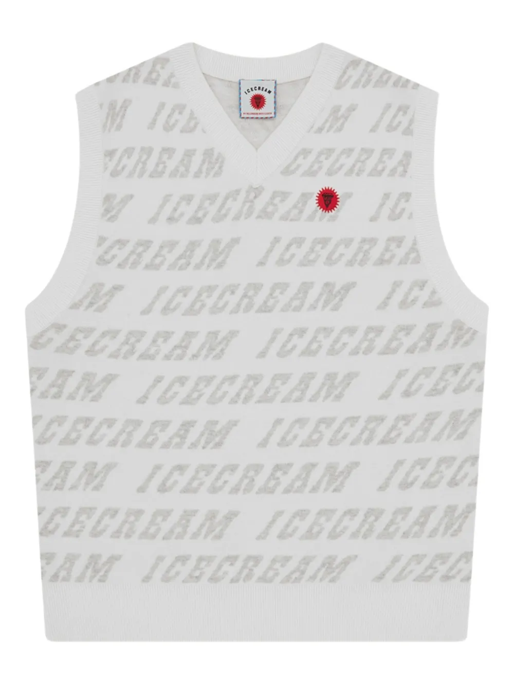 ICECREAM logo-pattern knitted vest | Grey | Image 1