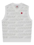 ICECREAM logo-pattern knitted vest - Grey