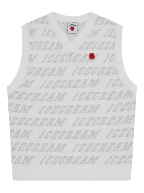 ICECREAM logo-pattern knitted vest