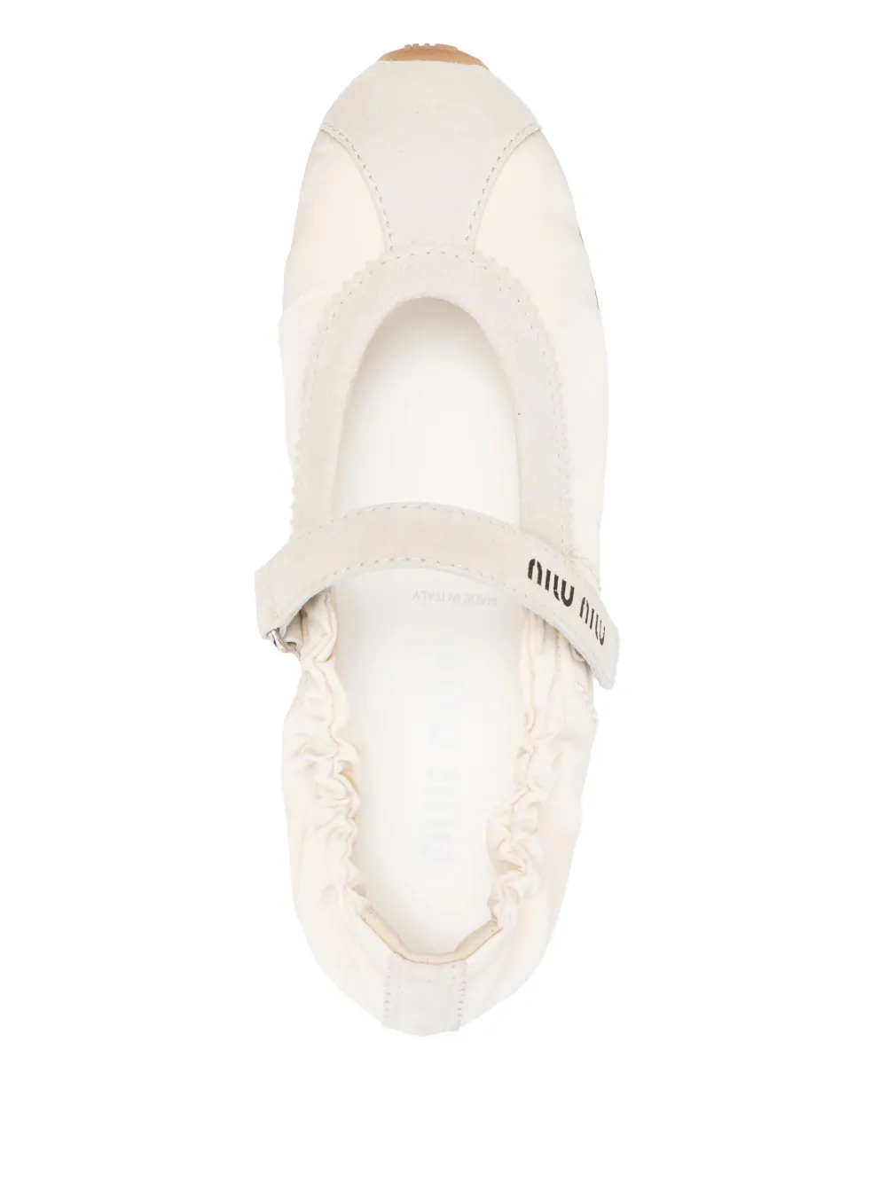Miu Ballerina's met logoprint Beige