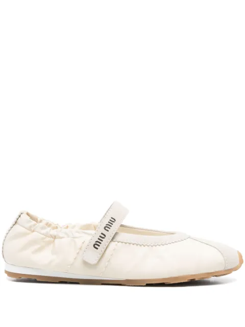 Miu Miu logo-print ballet flats