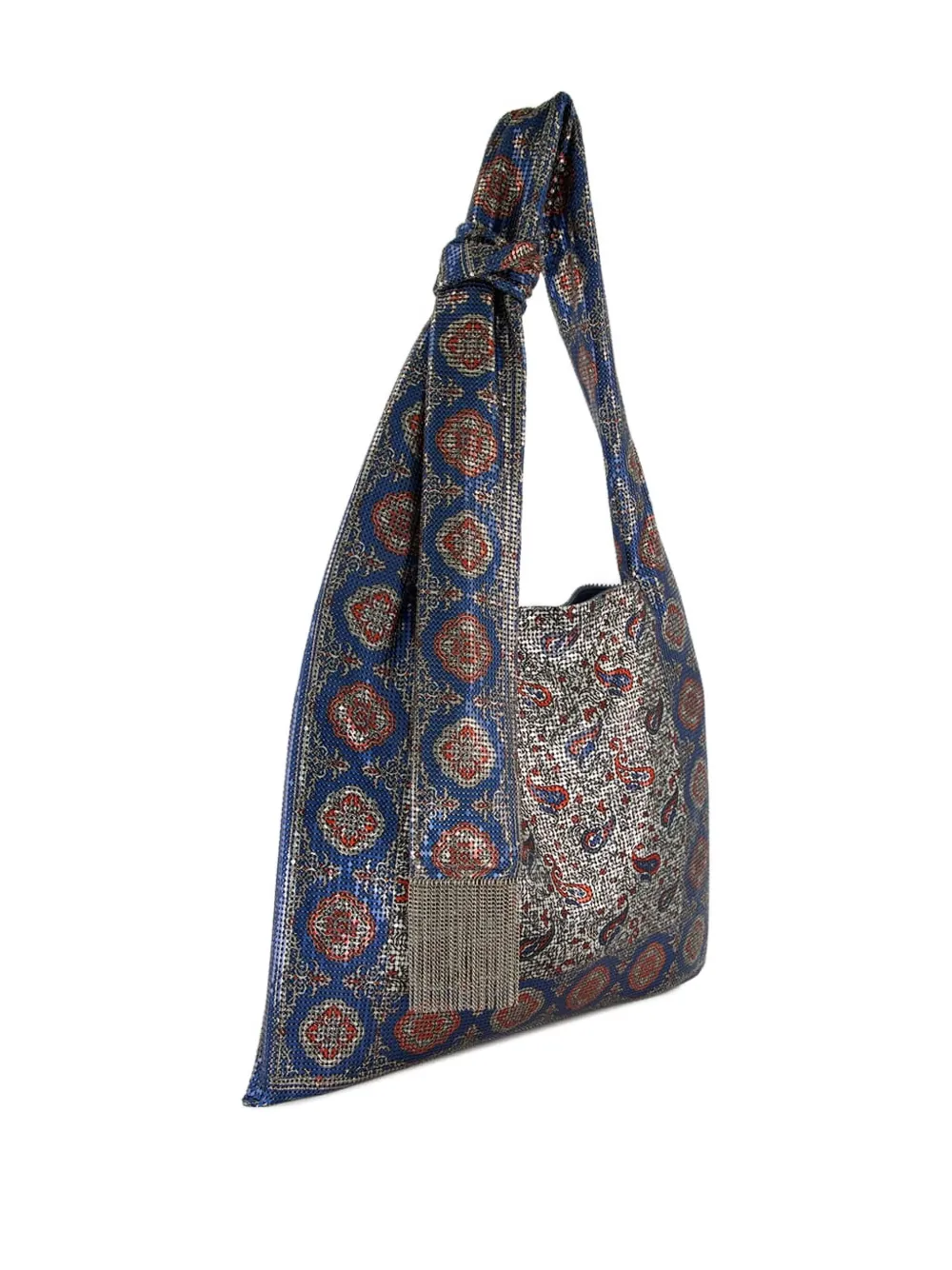 Rabanne Schoudertas met paisley-print - Blauw