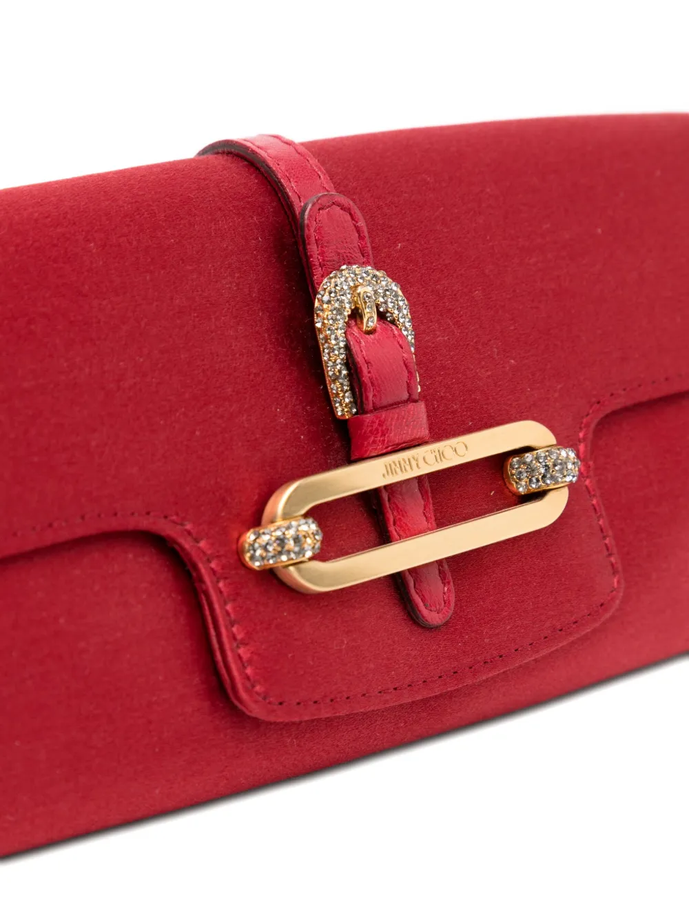 Pre-owned Jimmy Choo Logo-plaque Shoulder Bag In Red