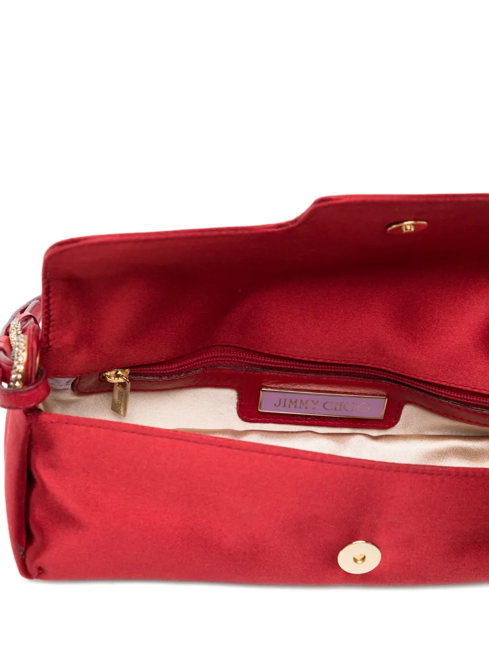 Pre-owned Jimmy Choo Logo-plaque Shoulder Bag In Red