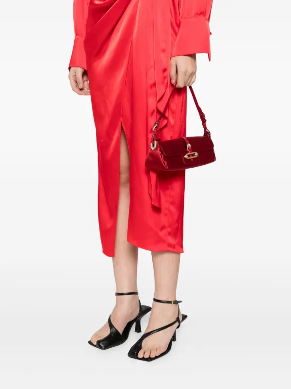 美品♡JIMMY CHOO ジミーチュウ ロゴプレート レザー ショルダーバッグ Jimmy Choo Pre-Owned ロゴプレート ショルダーバッグ | レッド