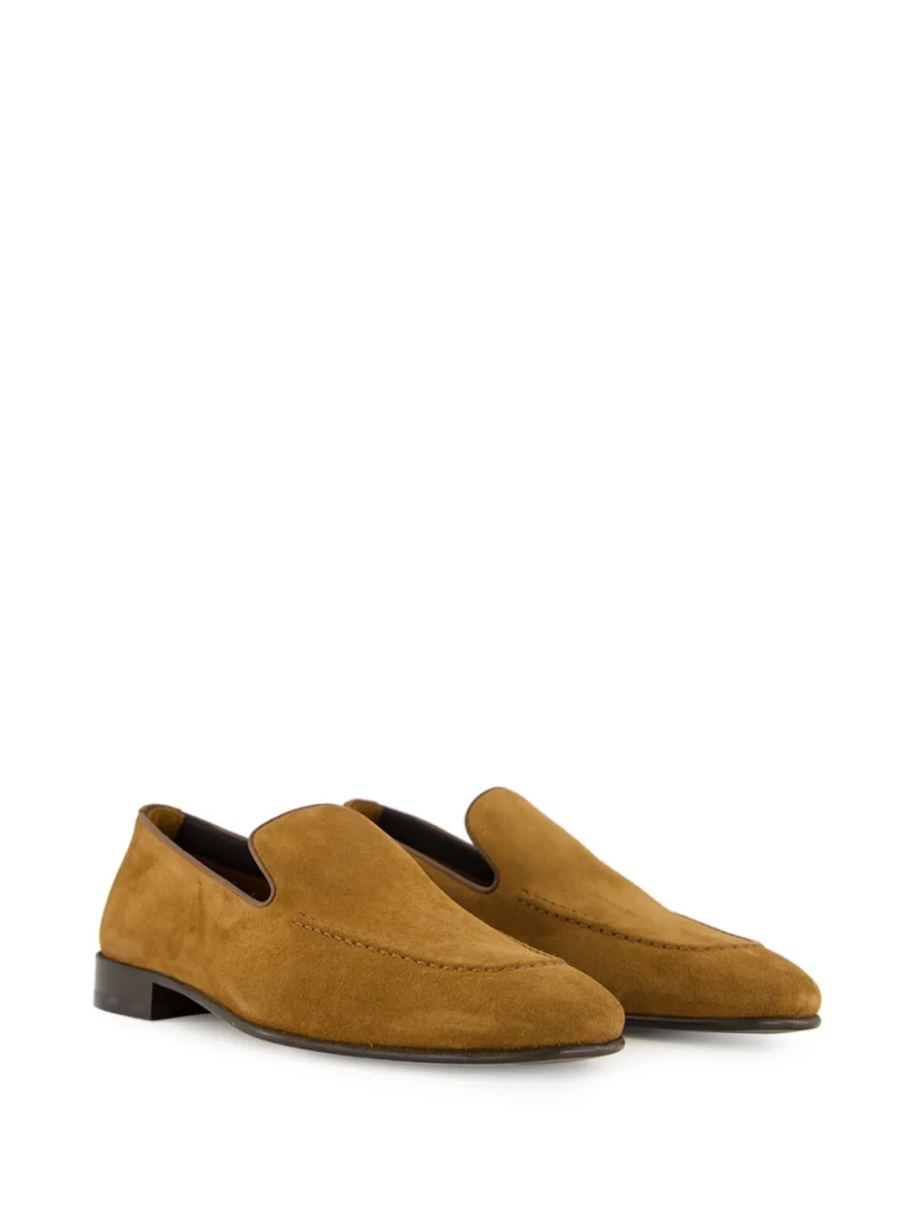 Manolo Blahnik Suède loafers met stikseldetail - Bruin