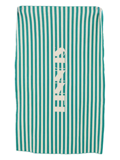 Sunnei striped central-logo beach towel