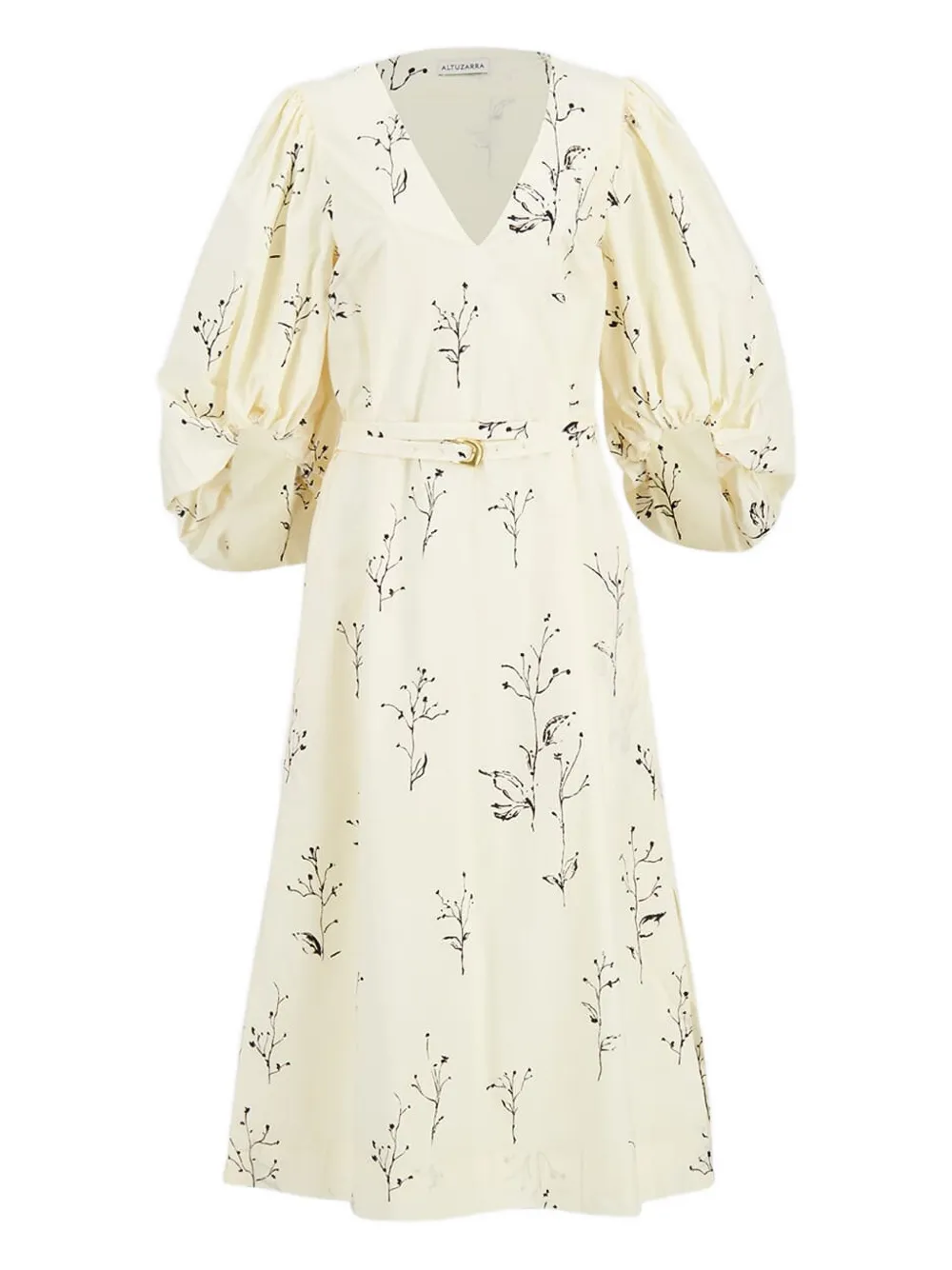 Altuzarra floral-print puff-sleeve midi dress Wit