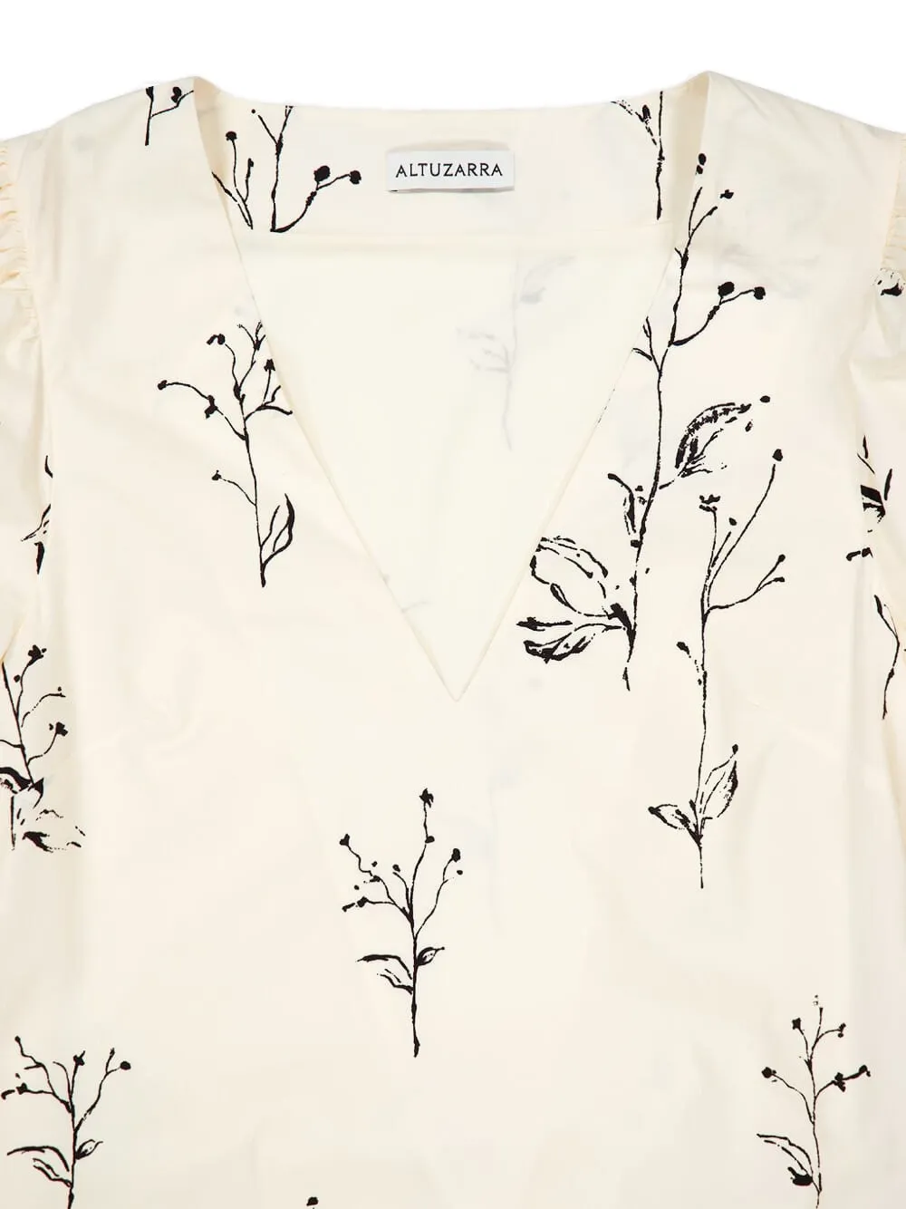 Altuzarra floral-print puff-sleeve midi dress Wit