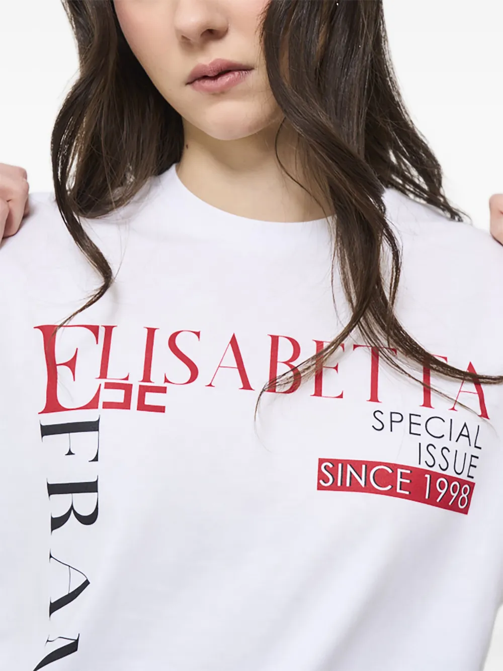 Elisabetta Franchi T-shirt met logoprint Wit