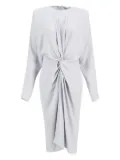 Stella McCartney satin draped-front midi dress - Neutrals