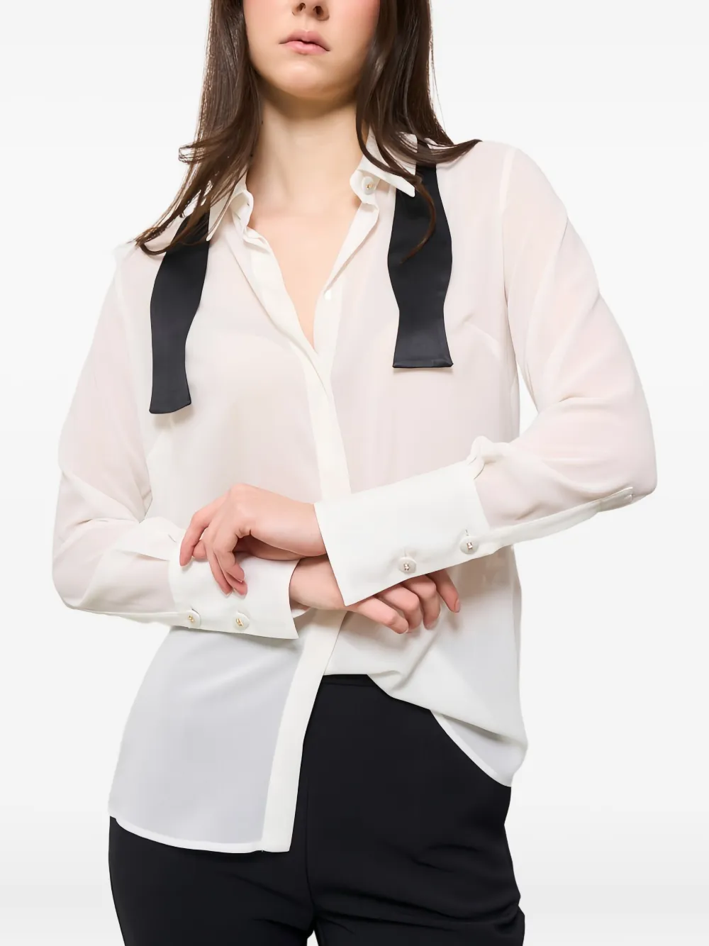 Elisabetta Franchi Bow-detail Open-back Shirt In White