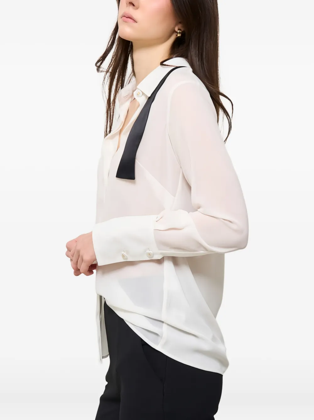 Elisabetta Franchi Bow-detail Open-back Shirt In White