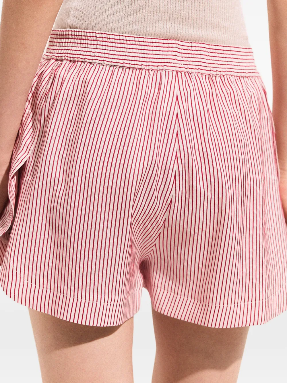 Stella McCartney Gestreepte zijden shorts Roze