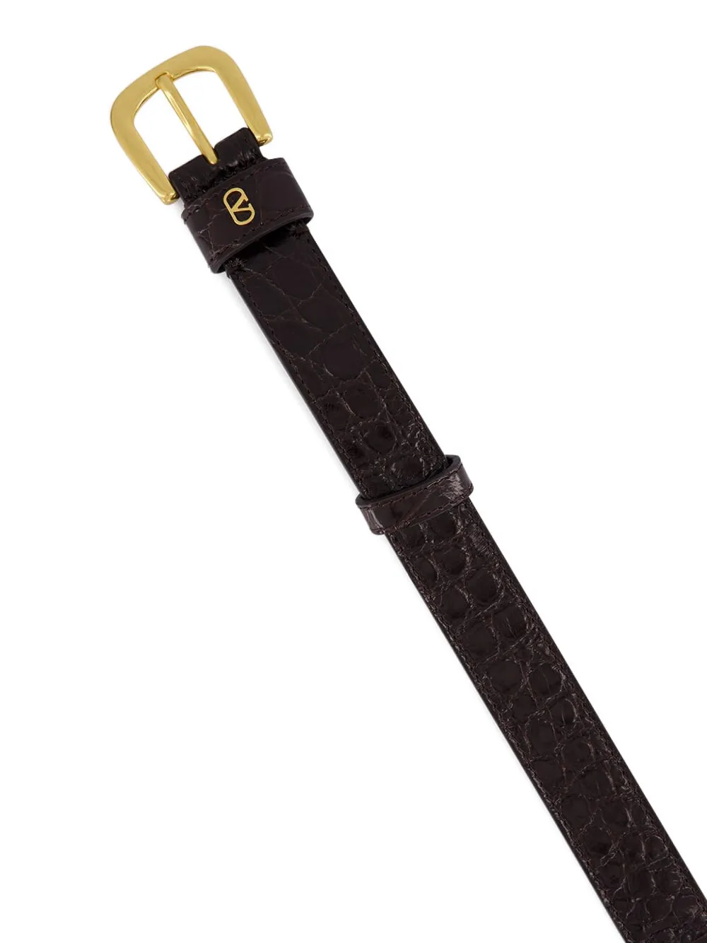 Valentino Garavani Vlogo signature alligator leather belt - Bruin