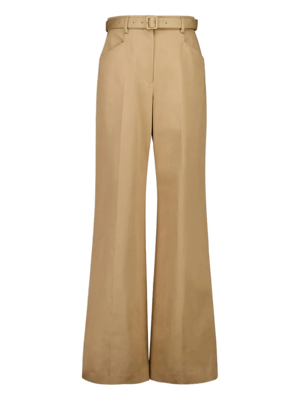belted wide-leg trousers